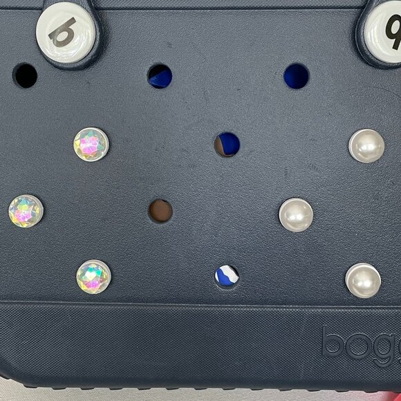 Set of 3 Rhinestones or 3 Pearl Bogg Charms-Hole Fillers - Picture 1 of 3